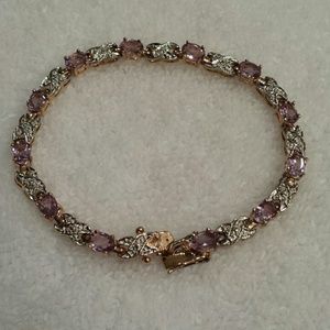 Gemstone bracelet gold over silver